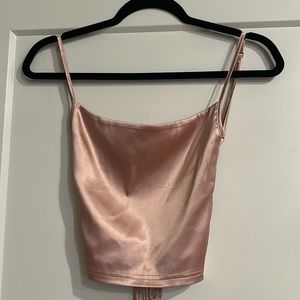 Champaign pink backless crop top size small